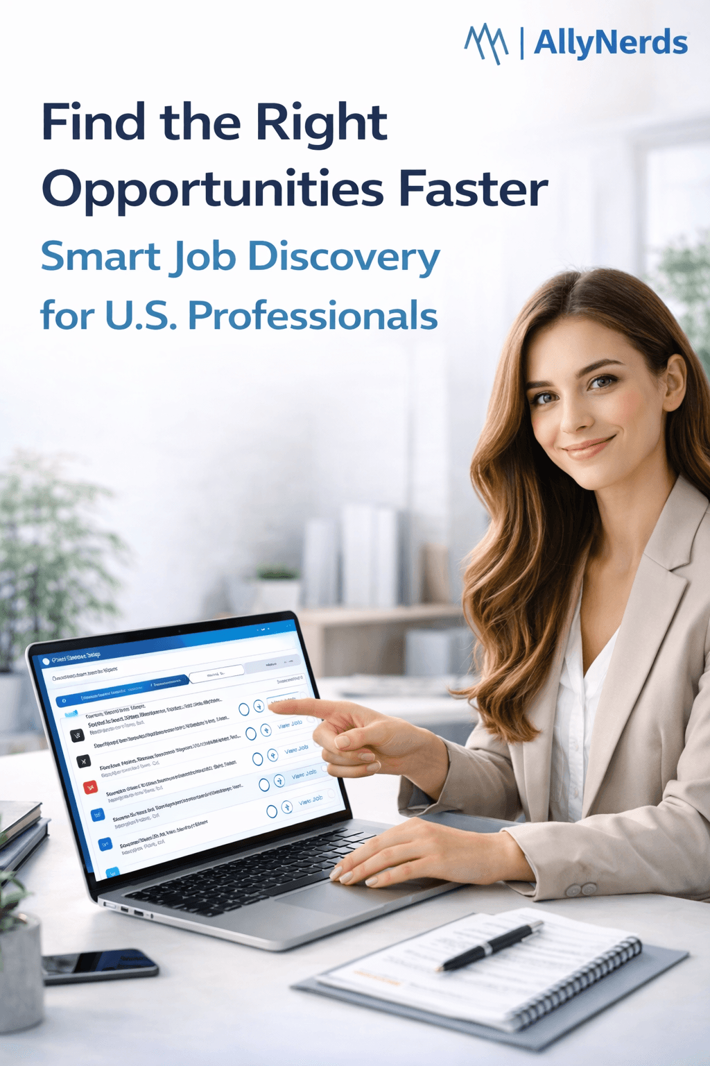 Illustration accompanying this guide to Find the Right Opportunities Faster Smart Job Discovery for U.S. Professionals