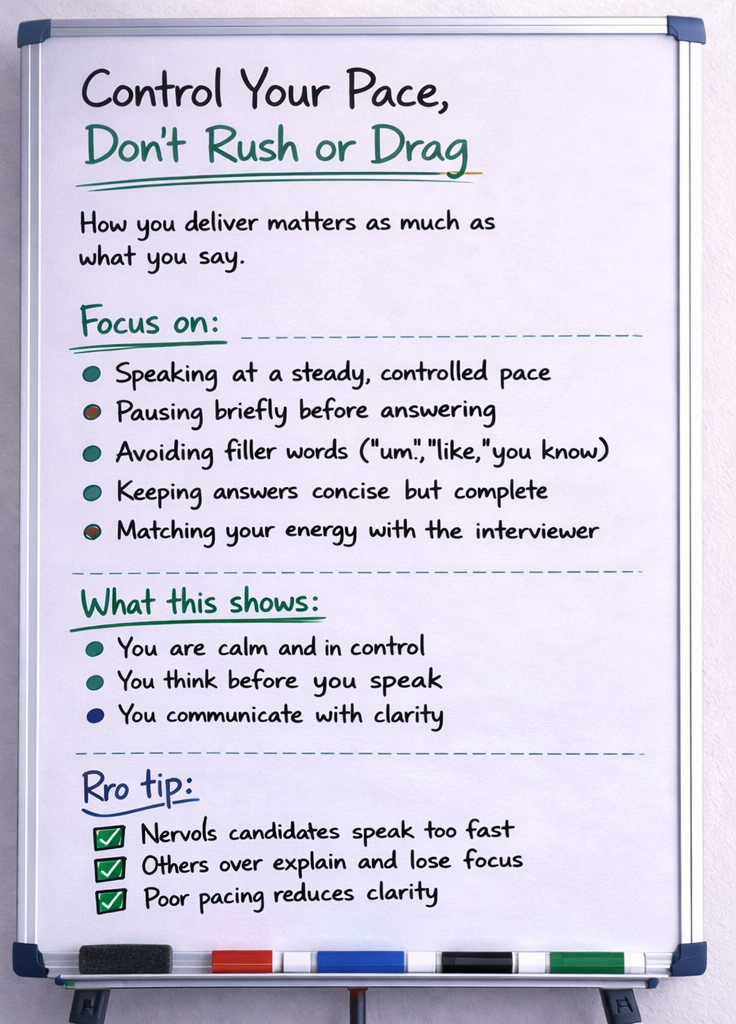 Control Your Pace, Don’t Rush or Drag