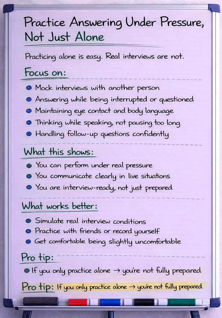 Practice Answering Under Pressure, Not Just Alone